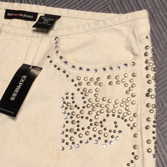 Cream 5/6 studded Express jeans - Picture 2 of 7
